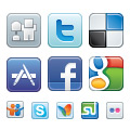 Social bookmarks vector icons